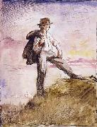 Sir William Orpen Self-Portrait in the hills above Huddersfield china oil painting artist